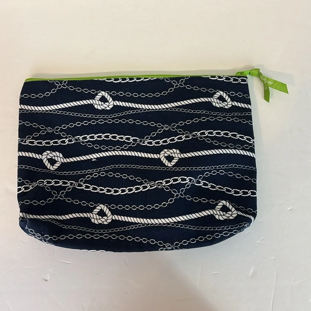 Nautical Chains Ahoy Large  Navy Zippered Pouch by Thirty-One